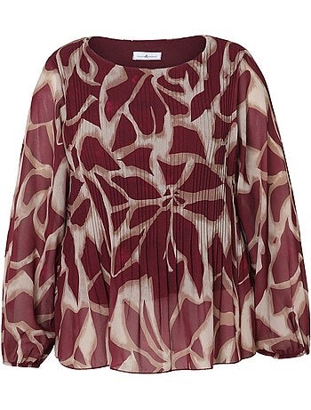 Blouse plissée imprimé graphique