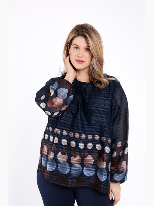 Blouse plissée imprimé ronds PAPRIKA - Kiabi