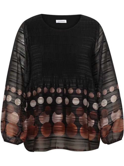 Blouse plissée imprimé ronds PAPRIKA - Kiabi