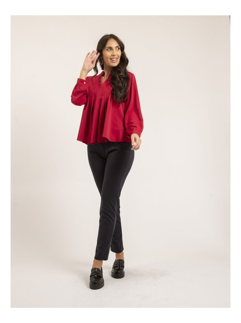 Blouse plissée OANA Rouge - Kiabi