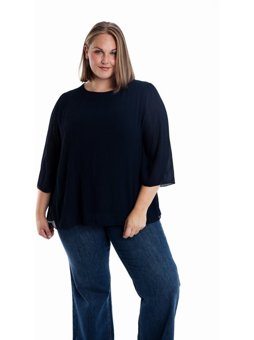Blouse plissée unie PAPRIKA - Kiabi