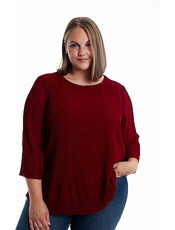 Blouse plissée unie PAPRIKA