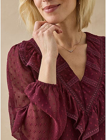 Blouse plumetis avec macramé - DAXON