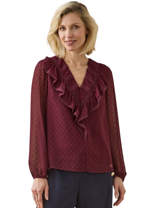 Blouse plumetis avec macramé - DAXON - Kiabi Blouse plumetis avec macramé - DAXON - Kiabi