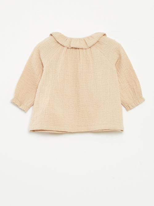 Blouse plumetis en gaze de coton - Kiabi