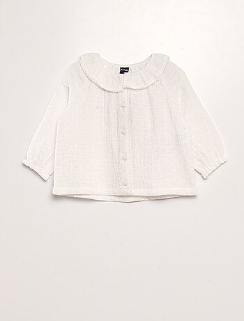 Blouse plumetis en gaze de coton