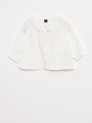 Blouse plumetis en gaze de coton