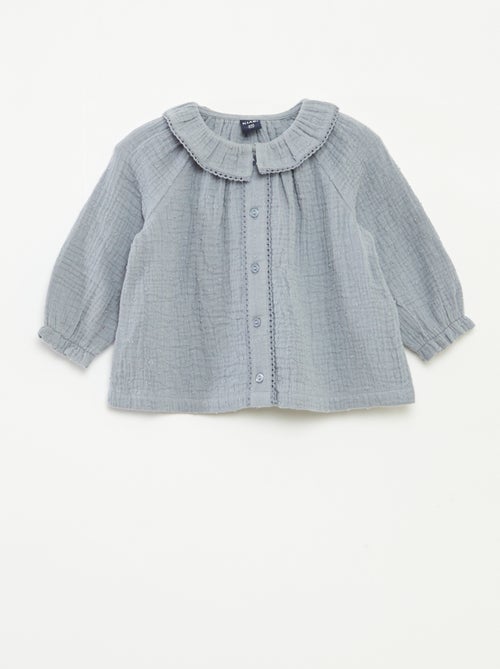 Blouse plumetis en gaze de coton - Kiabi