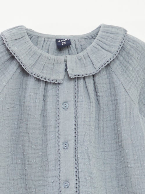 Blouse plumetis en gaze de coton - Kiabi