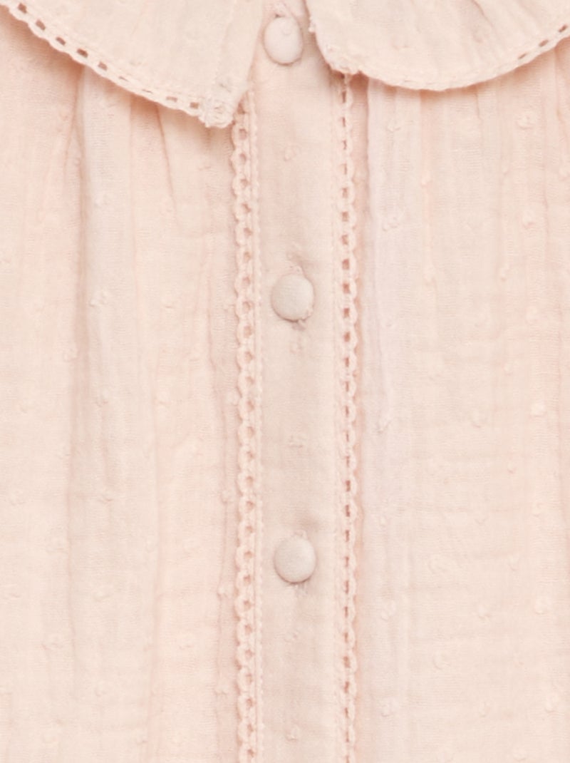 Blouse plumetis en gaze de coton Rose clair - Kiabi