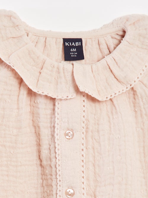 Blouse plumetis en gaze de coton - Kiabi