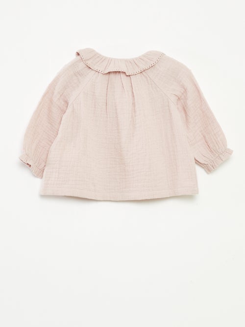 Blouse plumetis en gaze de coton - Kiabi