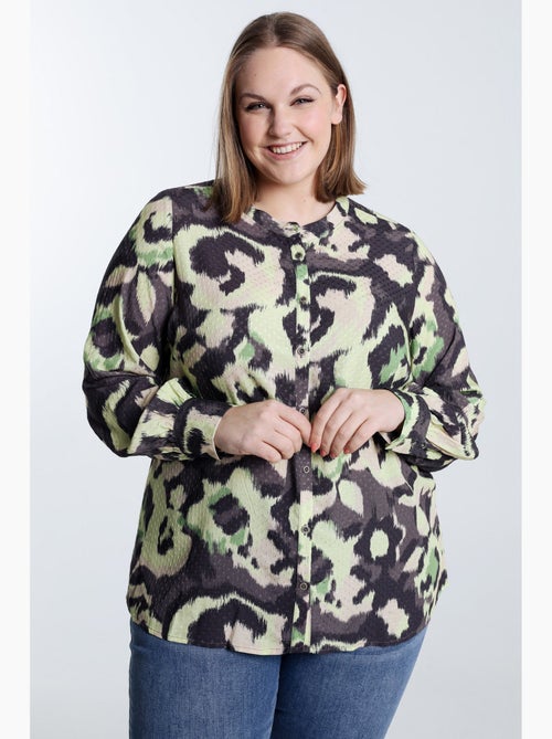 Blouse plumetis en viscose imprimé abstrait PAPRIKA - Kiabi