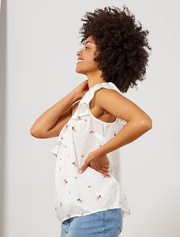 Blouse plumetis épaule asymétrique - Kiabi