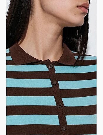 Blouse polo rayée côtelée busem