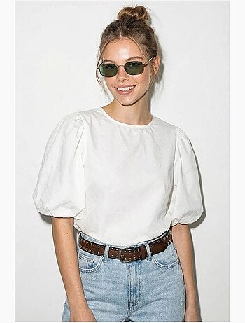 Blouse popeline coton à nouer devant lucci