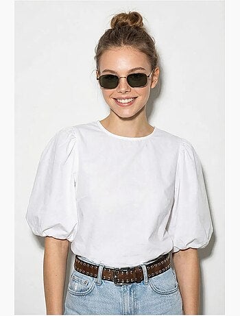 Blouse popeline coton à nouer devant lucci