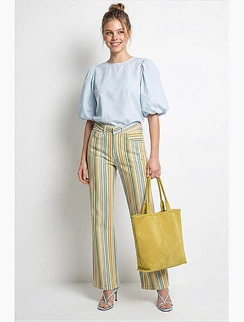 Blouse popeline coton à nouer devant lucci