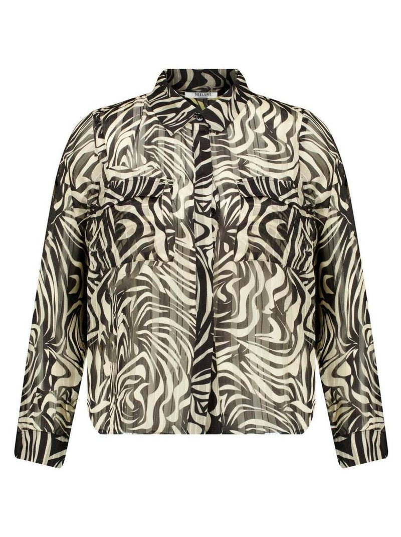 Blouse pour femme à motif animalier 'Deeluxe' Noir - Kiabi