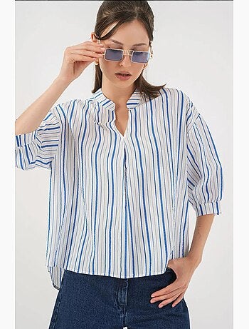 Blouse rayée à col en v bdart