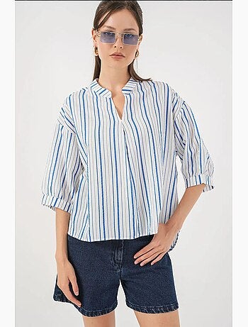 Blouse rayée à col en v bdart