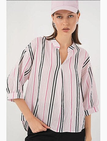 Blouse rayée à col en v bdart