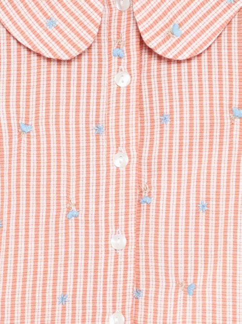 Blouse rayée à manches longues avec broderies 'fleurs' - Kiabi Blouse rayée à manches longues avec broderies 'fleurs' - Kiabi