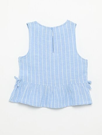 Blouse rayée avec nœuds fantaisie