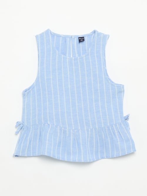 Blouse rayée avec nœuds fantaisie - Kiabi