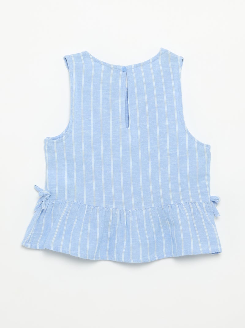 Blouse rayée avec nœuds fantaisie Bleu - Kiabi