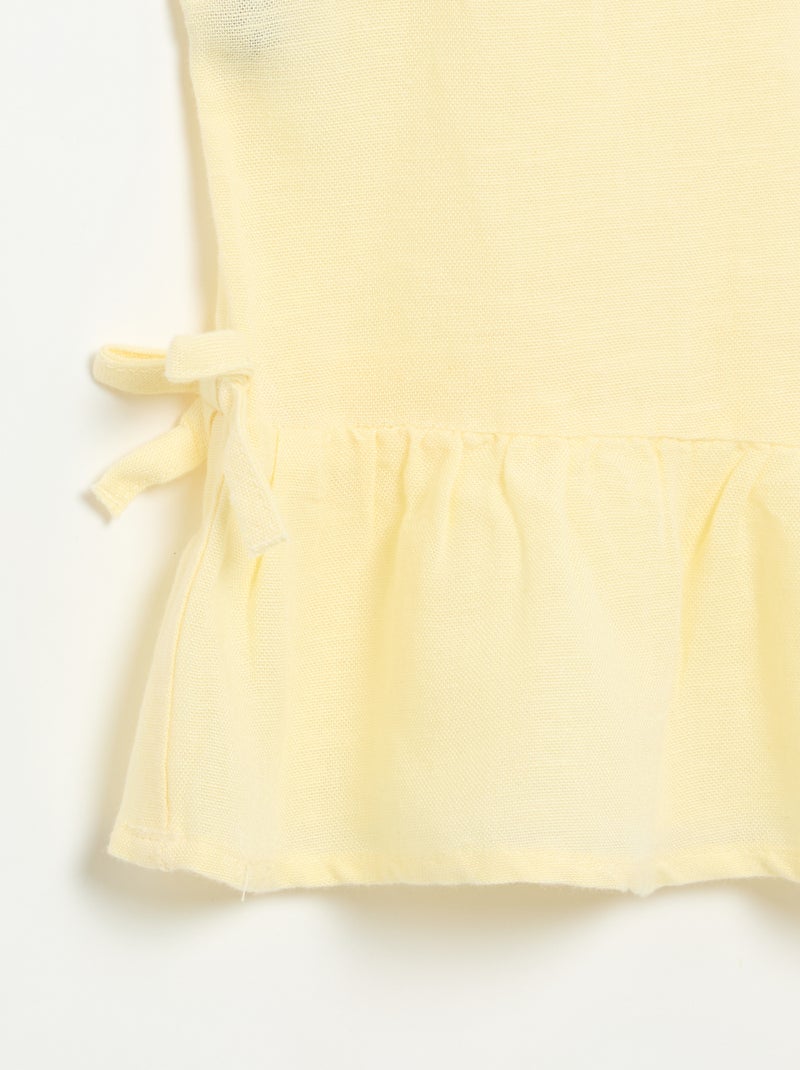 Blouse rayée avec nœuds fantaisie Jaune - Kiabi