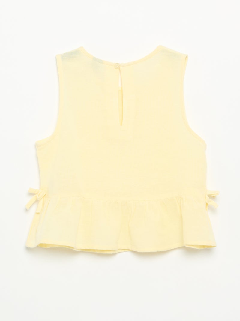 Blouse rayée avec nœuds fantaisie Jaune - Kiabi