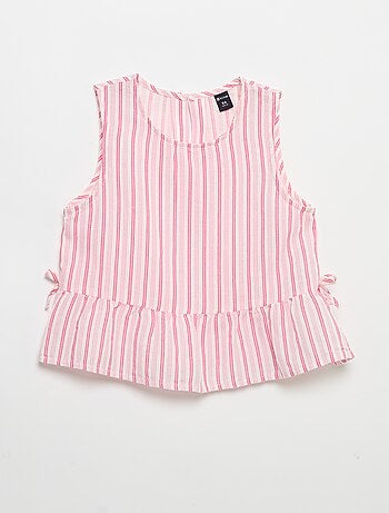 Blouse rayée avec nœuds fantaisie