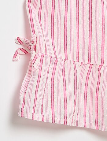 Blouse rayée avec nœuds fantaisie