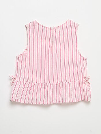Blouse rayée avec nœuds fantaisie