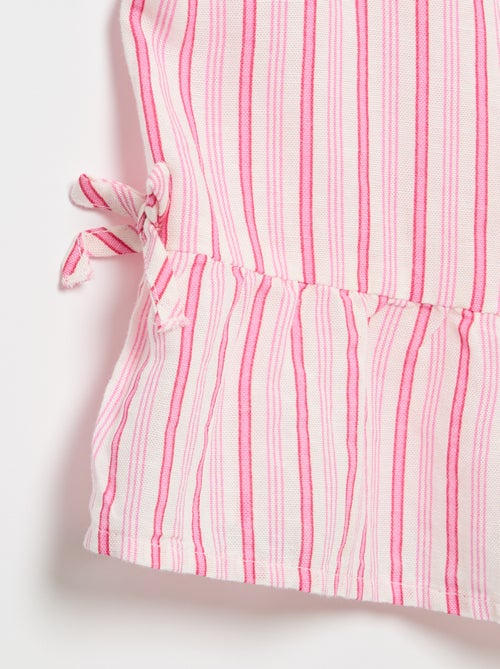 Blouse rayée avec nœuds fantaisie - Kiabi