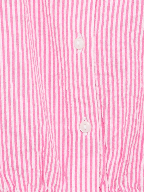 Blouse rayée en popeline en col claudine - Kiabi Blouse rayée en popeline en col claudine - Kiabi