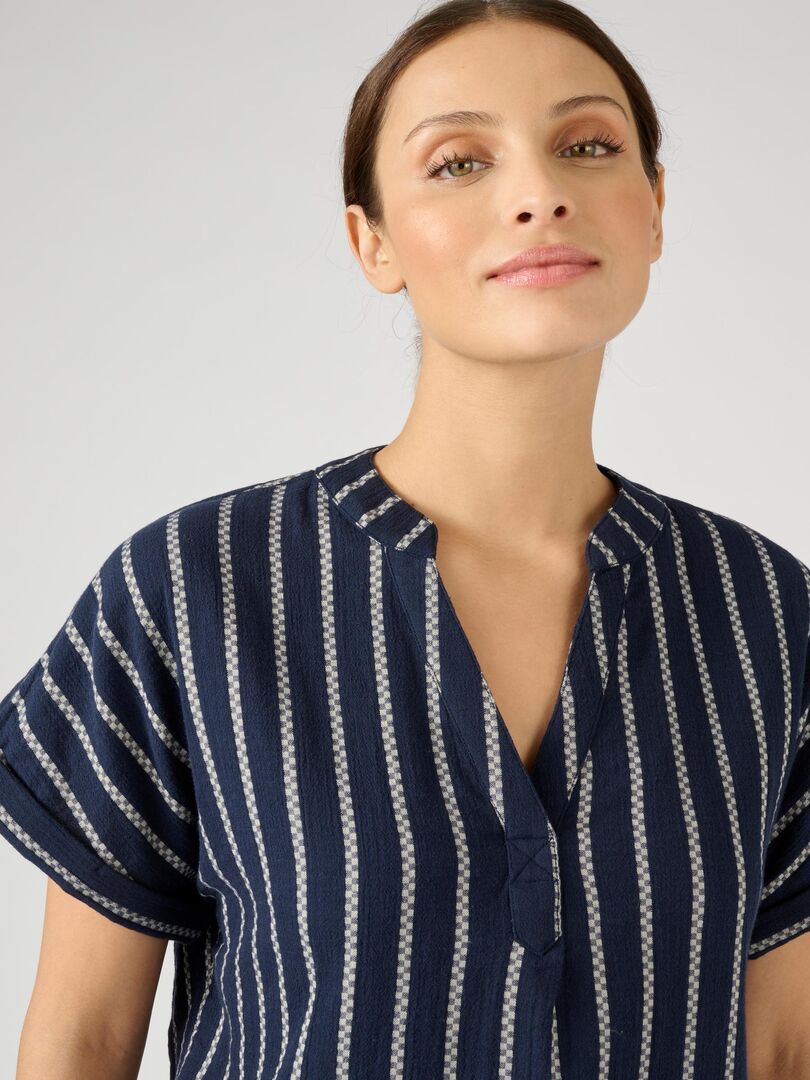 Jupe bleu marine Femme ceinture rayée - Terre de Marins