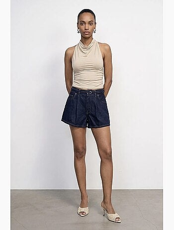 Blouse sans manches à col bénitier et dos nu dilvin
