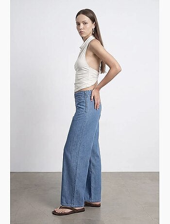 Blouse sans manches à col bénitier et dos nu dilvin