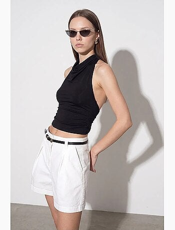 Blouse sans manches à col bénitier et dos nu dilvin
