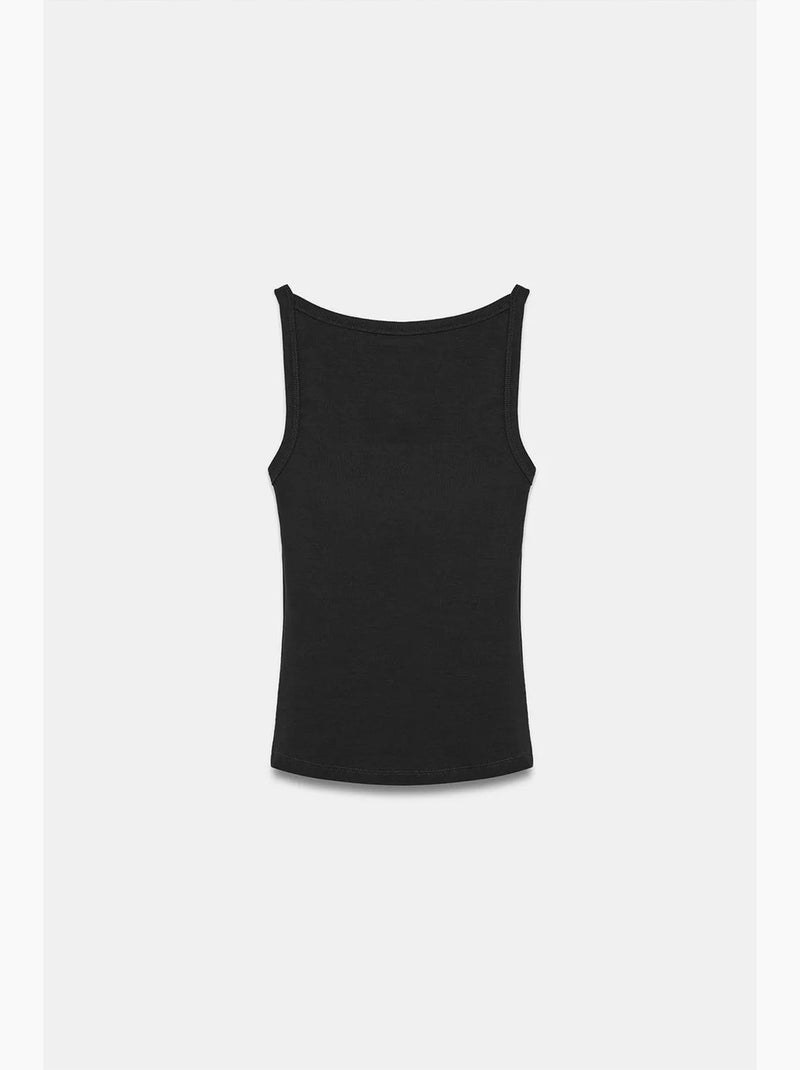 Blouse sans manches à col halter côtelé dilvin Noir - Kiabi