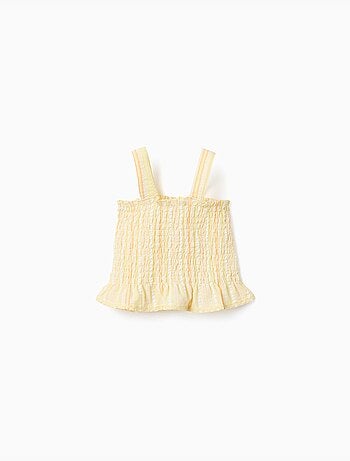 Blouse sans manches à rayures et élastique