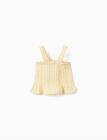 Blouse sans manches à rayures et élastique