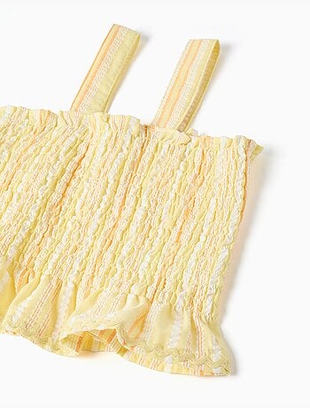 Blouse sans manches à rayures et élastique