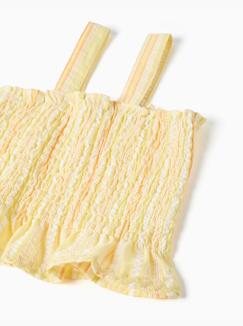 Blouse sans manches à rayures et élastique Jaune clair - Kiabi