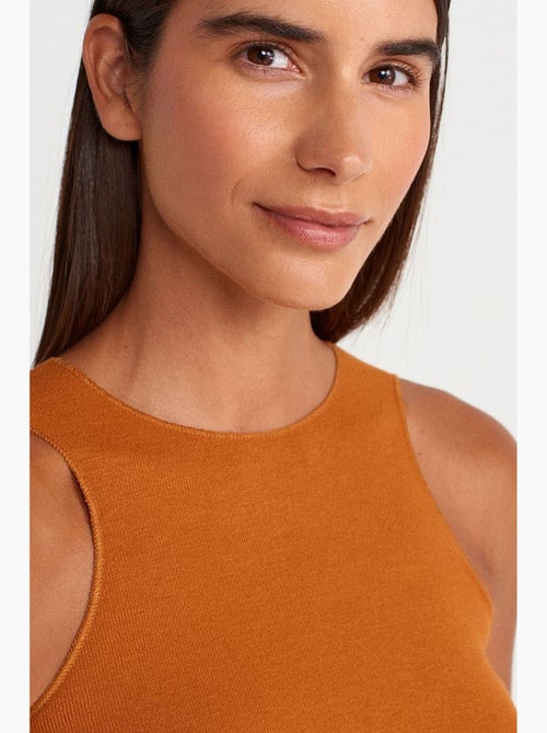 Blouse sans manches ajustée à côtes dilvin - Kiabi