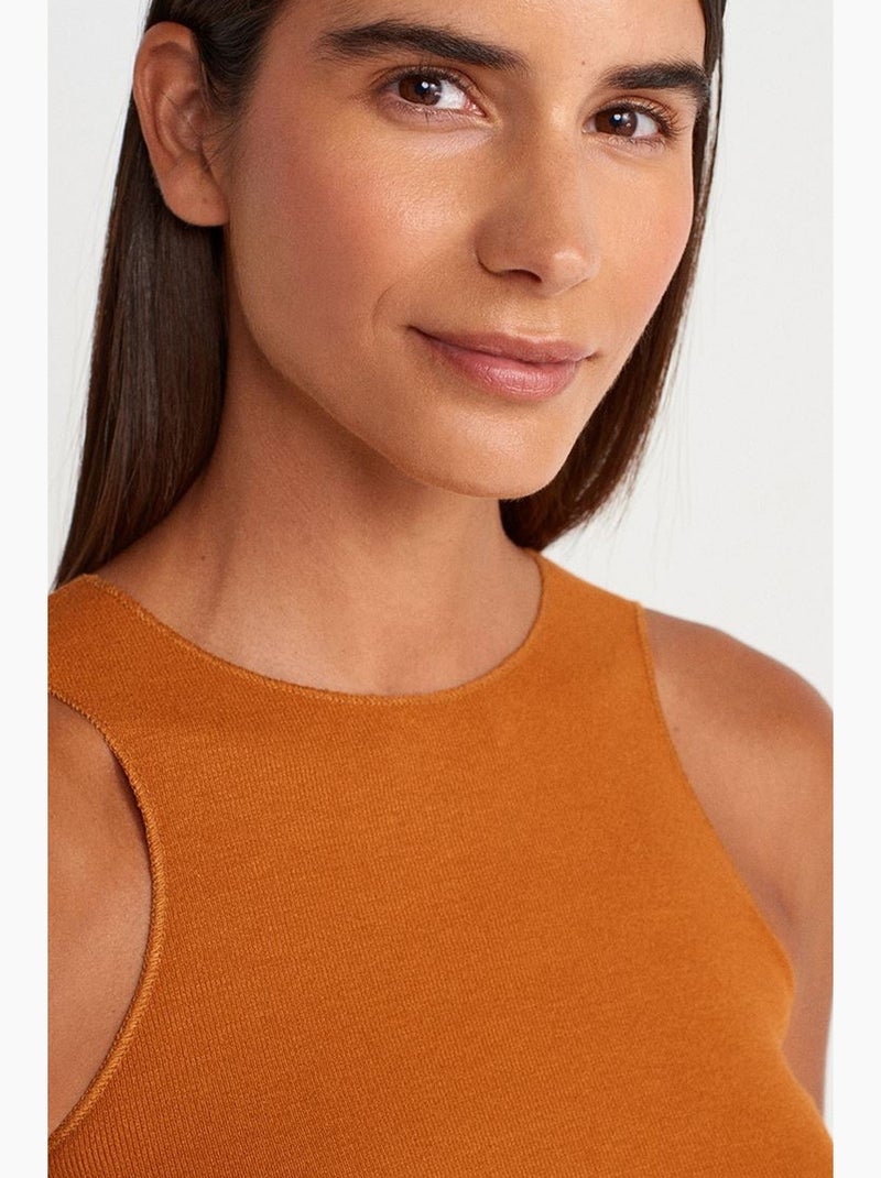 Blouse sans manches ajustée à côtes dilvin Ambre - Kiabi