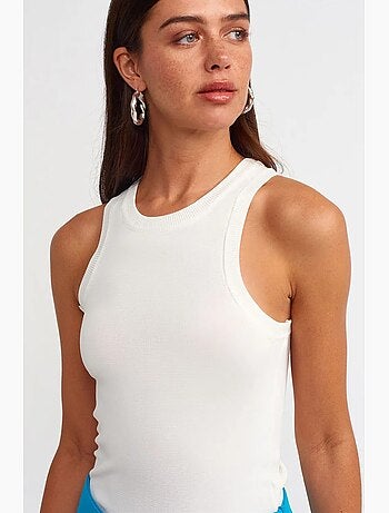 Blouse sans manches ajustée à côtes dilvin