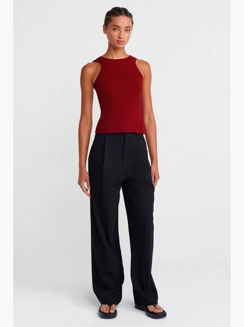 Blouse sans manches ajustée à côtes dilvin - Kiabi
